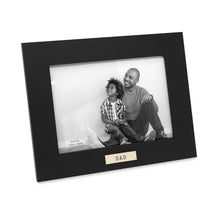 Isaac Jacobs Wood Sentiments "Dad" Picture Frame, Horizontal Keepsake Photo Frame with Easel and a Hanging Tabs for Tabletop, Desktop & Wall Display