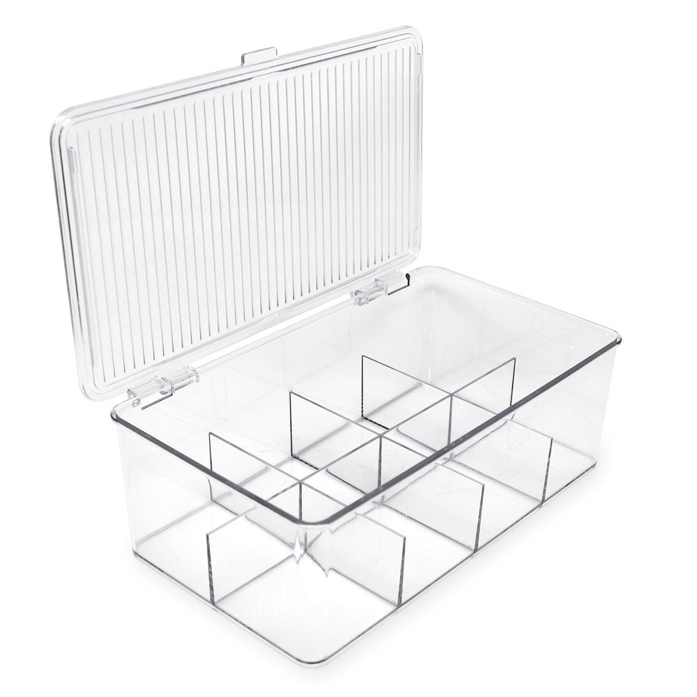 Airgoesin Small Clear Storage Box Container Desktop Organizer with