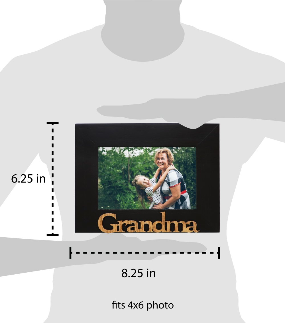 Isaac Jacobs Wood Sentiments Grandma Picture Frame, 4x6 inch, Photo Gift for Grandmother, Nana, Family, Display on Tabletop, Desk