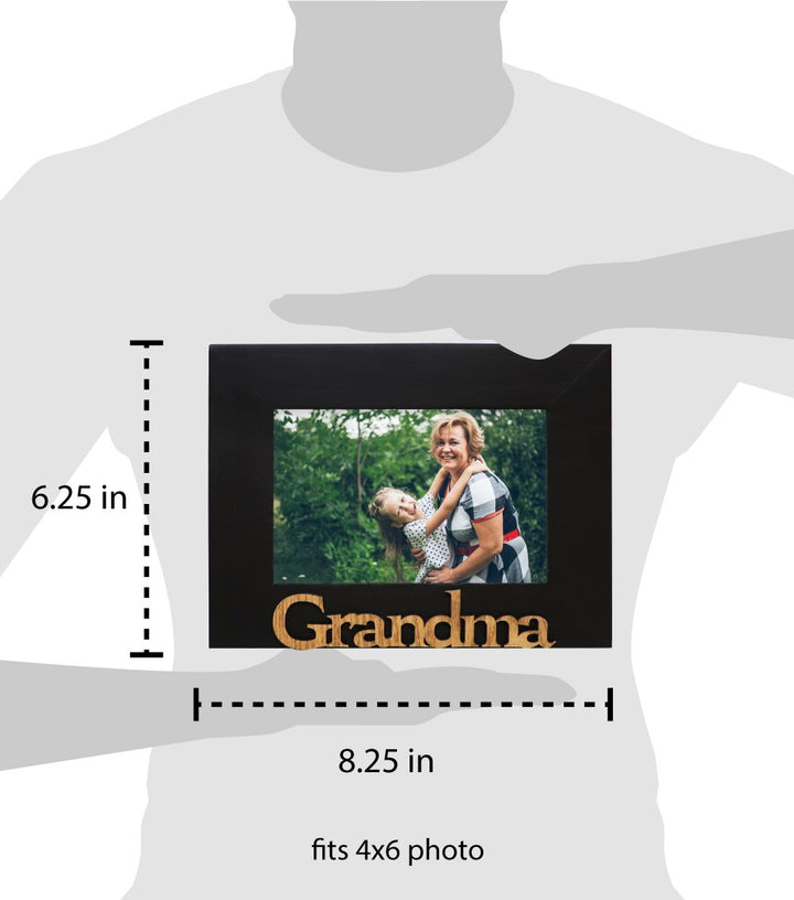 Isaac Jacobs Wood Sentiments Grandma Picture Frame, 4x6 inch, Photo Gift for Grandmother, Nana, Family, Display on Tabletop, Desk