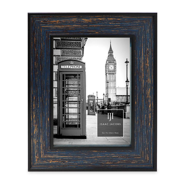 Isaac Jacobs (Vertical &amp; Horizontal) Double Border Picture Frame w/ Black Fabric Easel, Wall-Mountable, Made for Tabletop &amp; Gallery, Home or Office