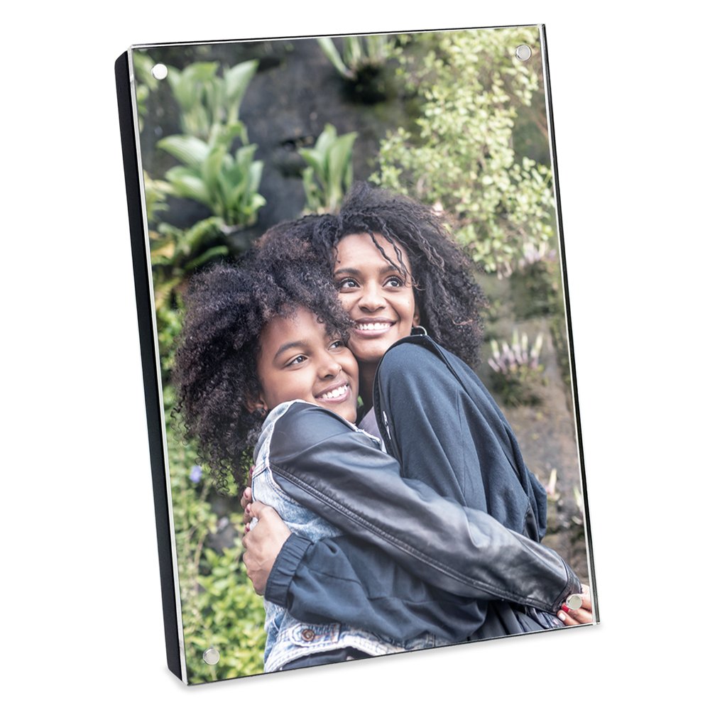 Isaac Jacobs Wood Acrylic Picture Frame, Magnetic Photo Frame with Easel, Made for Tabletop Display