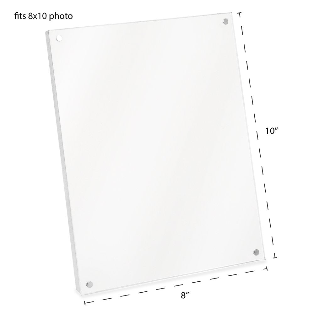 Isaac Jacobs Wood Acrylic Picture Frame, Magnetic Photo Frame with Easel, Made for Tabletop Display
