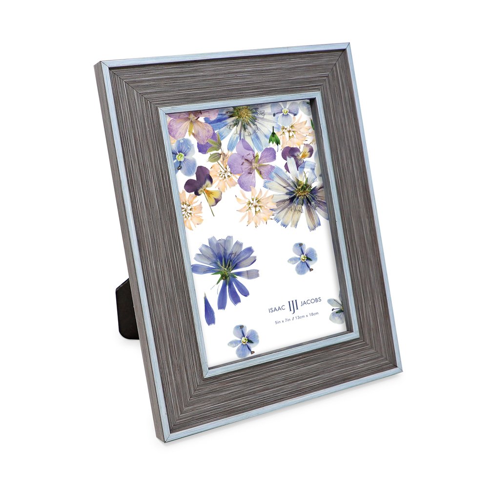 Isaac Jacobs (Vertical &amp; Horizontal) Double Border Picture Frame w/ Black Fabric Easel, Wall-Mountable, Made for Tabletop &amp; Gallery, Home or Office