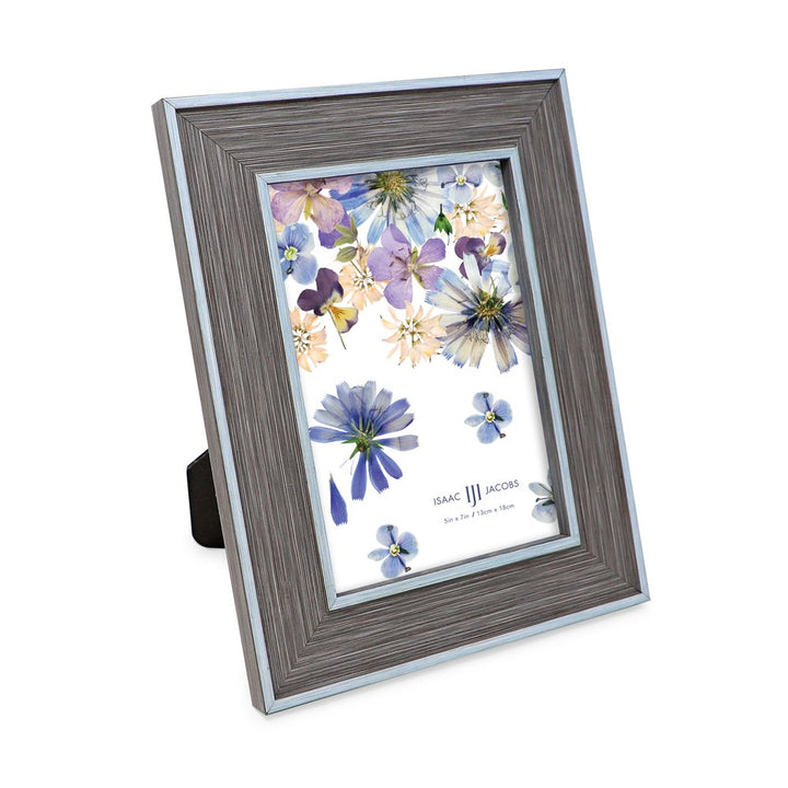 Isaac Jacobs (Vertical &amp; Horizontal) Double Border Picture Frame w/ Black Fabric Easel, Wall-Mountable, Made for Tabletop &amp; Gallery, Home or Office