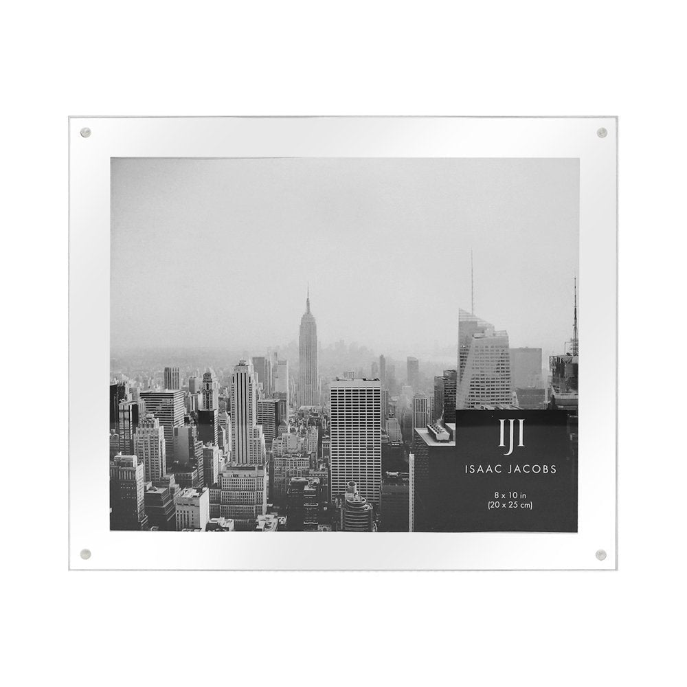 Isaac Jacobs Wall-Mountable Clear Acrylic Picture Frame, Magnetic Photo Frame, Made for Gallery Display, Wall Space, Wall Décor, Art, Home or Office