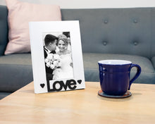 Isaac Jacobs Wood Sentiments “Love” Picture Frame, Photo Gift for Loved Ones, Family, Display on Tabletop, Desk