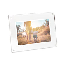 Isaac Jacobs Clear Plain Acrylic Picture Frame, Magnetic Photo Frame, Made for Tabletop Display with Two-Way Easel