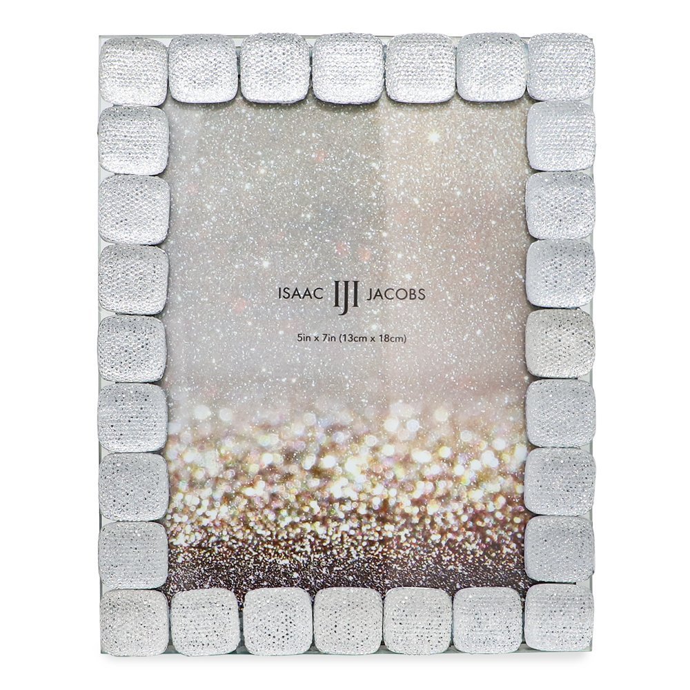 Isaac Jacobs Glittered Decorative Jewel Picture Frame, Photo Display &amp; Home Décor