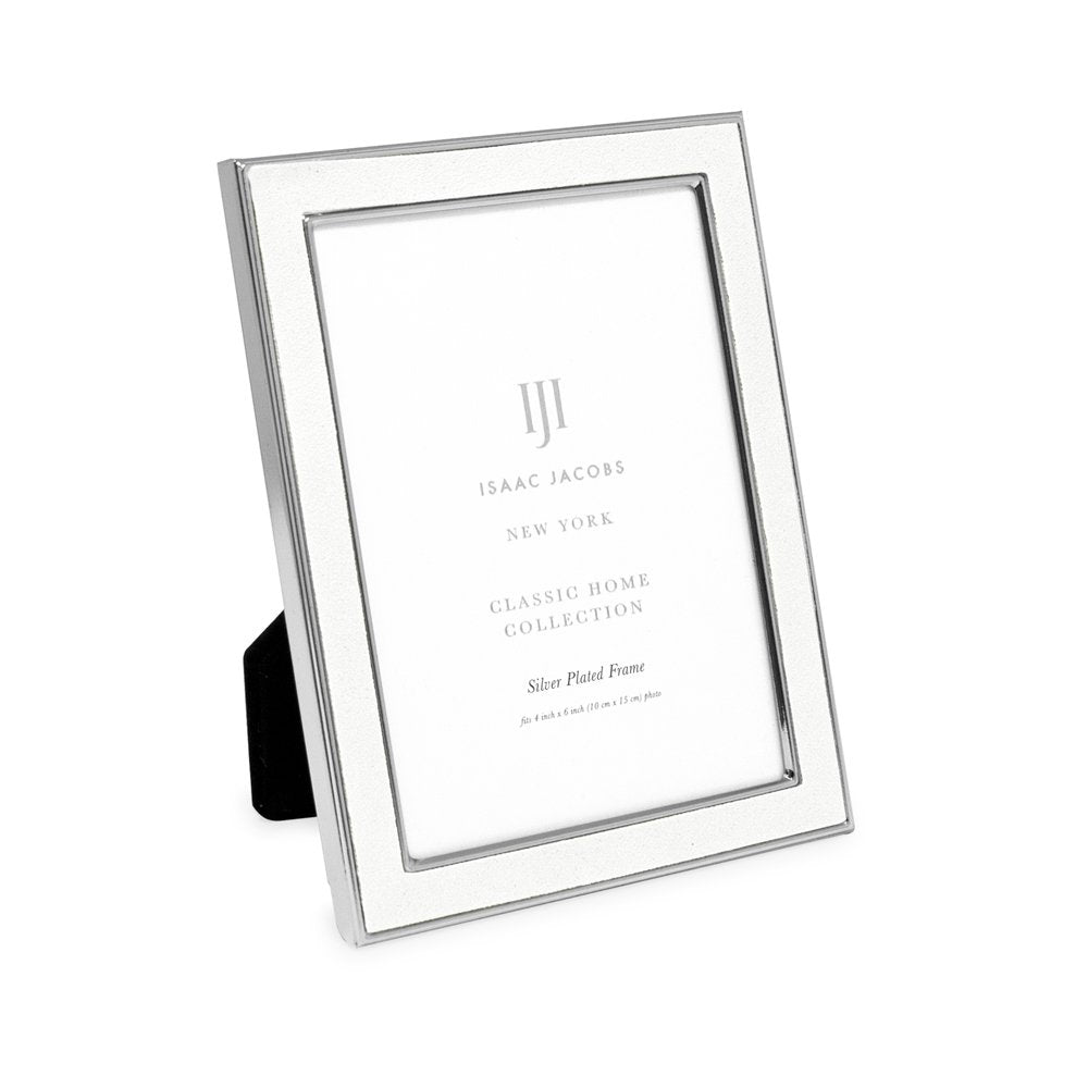 Isaac Jacobs Leather with Metal (Vertical &amp; Horizontal) Picture Frame, Suede Border w/ Black Fabric Easel, Wall-Mountable, Made For Tabletop, Photo Gallery