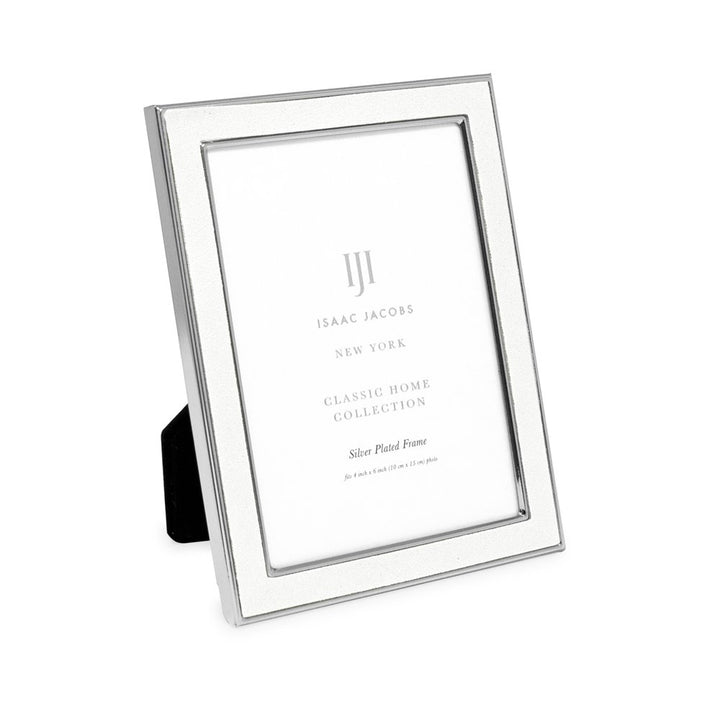 Isaac Jacobs Leather with Metal (Vertical &amp; Horizontal) Picture Frame, Suede Border w/ Black Fabric Easel, Wall-Mountable, Made For Tabletop, Photo Gallery