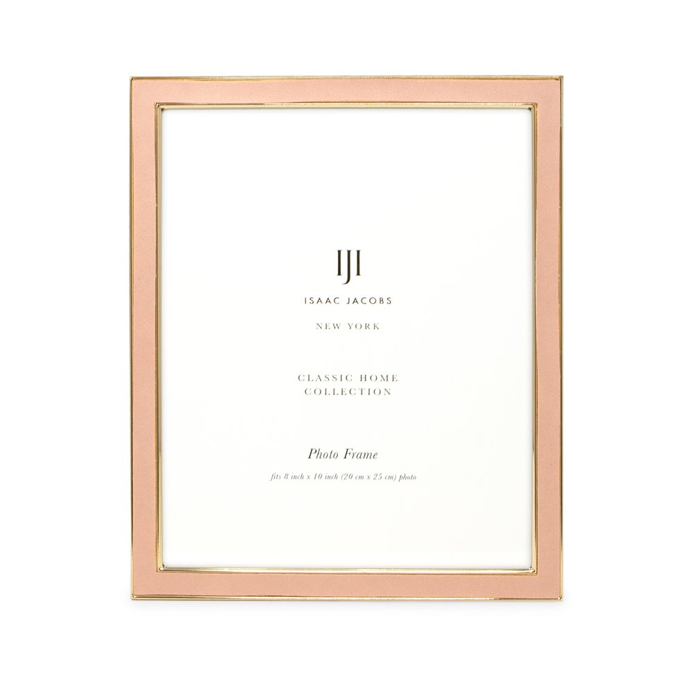 Isaac Jacobs Leather with Metal (Vertical &amp; Horizontal) Picture Frame, Suede Border w/ Black Fabric Easel, Wall-Mountable, Made For Tabletop, Photo Gallery