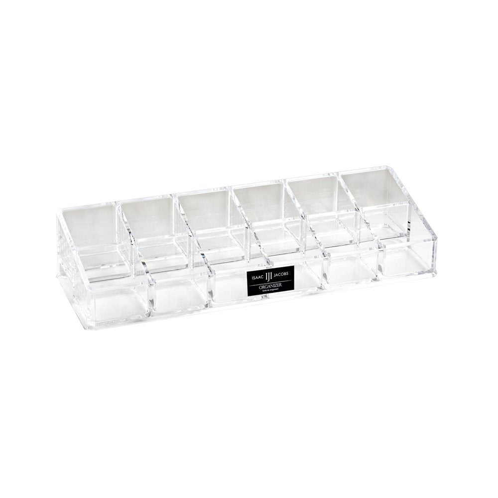 Isaac Jacobs Clear Acrylic Lipstick and Nail Polish Holder, Organizer for Makeup, Essential Oils, Storage Solution, Rack Display