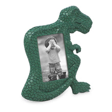 Isaac Jacobs 2” x 3" Resin Dinosaur Picture Frame, Vertical Keepsake Photo Frame with Easel and Hanging Tabs for Tabletop, Desktop & Wall Display