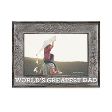 Isaac Jacobs 4” x 6” Resin Sentiments World’s Greatest Dad Picture Frame, Horizontal Keepsake Photo Frame with Easel and Hanging Tabs for Tabletop, Desktop & Wall Display