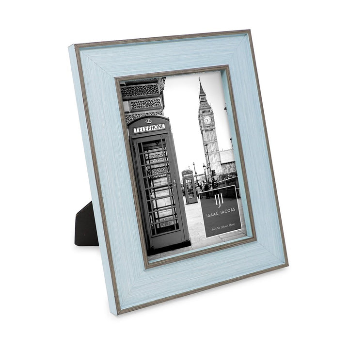 Isaac Jacobs (Vertical &amp; Horizontal) Double Border Picture Frame w/ Black Fabric Easel, Wall-Mountable, Made for Tabletop &amp; Gallery, Home or Office