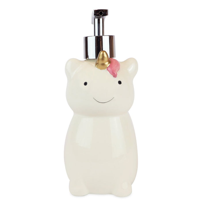 Isaac Jacobs Ceramic, Liquid Soap Pump/Lotion Dispenser with Silver Metal Pump, Great for Bathroom, Kitchen Countertop, Bath Accessory