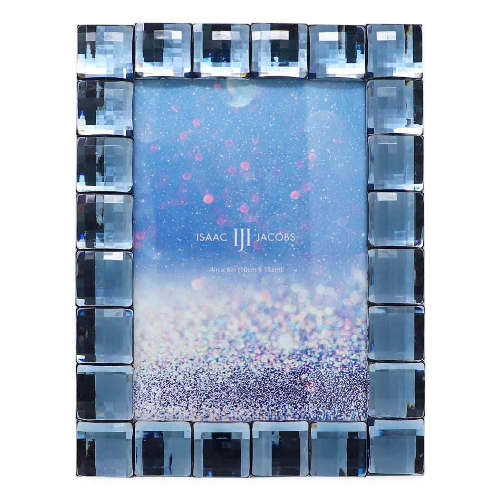 Isaac Jacobs Decorative Sparkling Jewel Picture Frame, Photo Display &amp; Home Décor