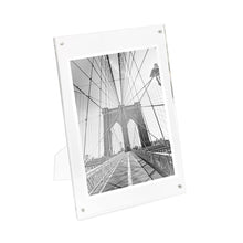 Isaac Jacobs Clear Plain Acrylic Picture Frame, Magnetic Photo Frame, Made for Tabletop Display with Two-Way Easel