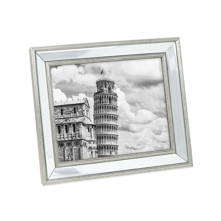 Isaac Jacobs Beveled Mirror Picture Frame - Classic Mirrored Frame with Slight Slanted Angle Made for Wall Décor Display, Photo Gallery and Wall Art