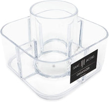 Isaac Jacobs 5-Compartment Clear Acrylic Organizer- Makeup Brush Holder- Storage Solution- Office, Bathroom, Kitchen Supplies and More