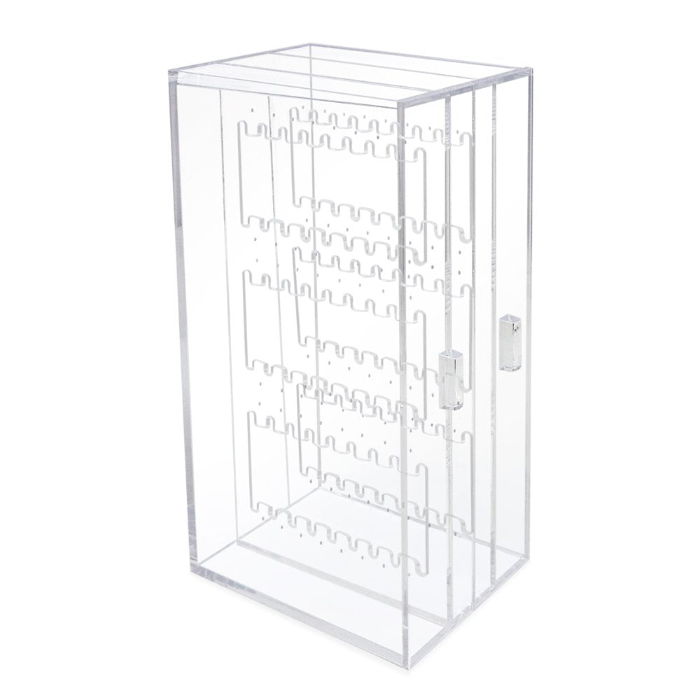 Isaac Jacobs 2 Drawer Acrylic Earring Holder, Jewelry Organizer Case (Holds up to 48 Pairs)