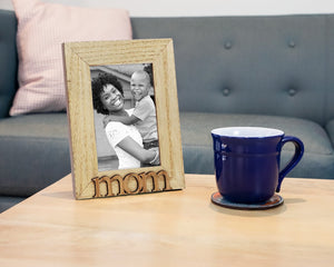 Isaac Jacobs Wood Sentiments Mom Picture Frame, 4x6 inch, Photo Gift for Mother, Family, Display on Tabletop, Desk