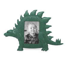 Isaac Jacobs 2” x 3" Resin Dinosaur Picture Frame, Vertical Keepsake Photo Frame with Easel and Hanging Tabs for Tabletop, Desktop & Wall Display
