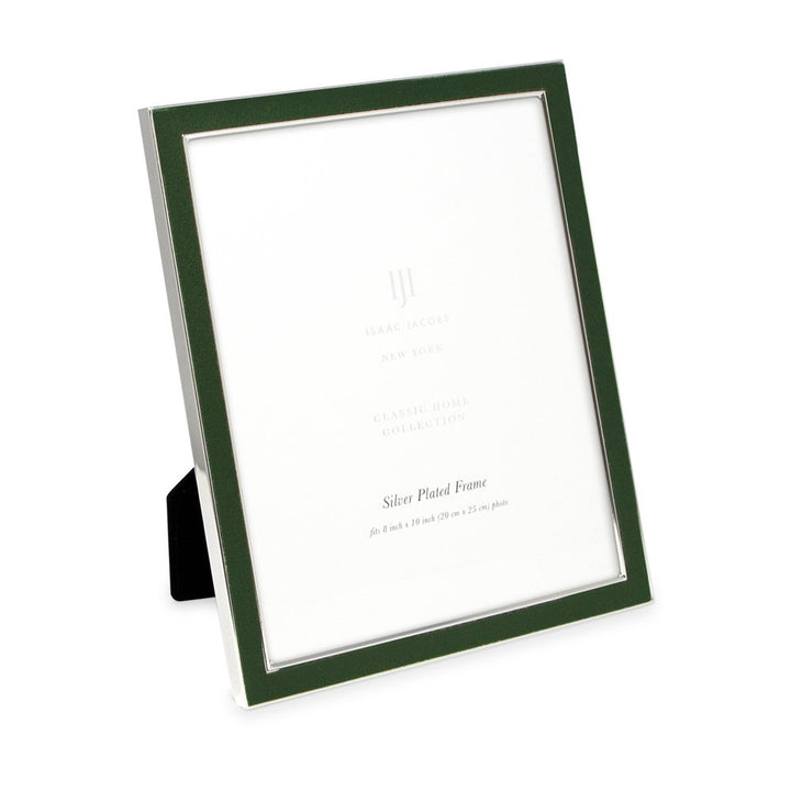 Isaac Jacobs Leather with Metal (Vertical &amp; Horizontal) Picture Frame, Suede Border w/ Black Fabric Easel, Wall-Mountable, Made For Tabletop, Photo Gallery