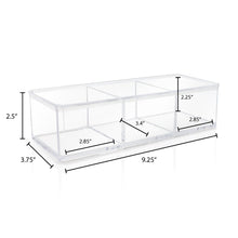 Isaac Jacobs Clear Acrylic 3-Section Organizer- Three Compartment Drawer Tray and Storage Solution for Office, Bathroom, Kitchen, Supplies, and More