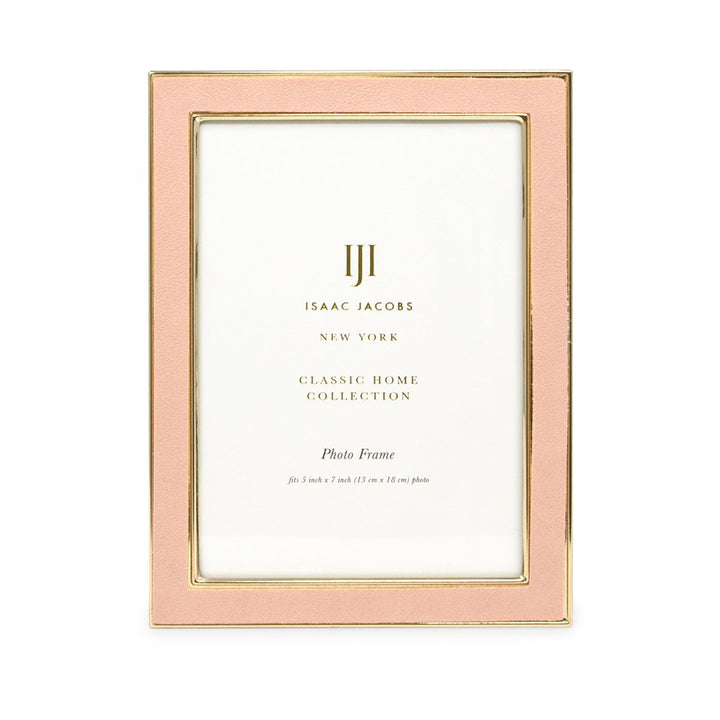 Isaac Jacobs Leather with Metal (Vertical &amp; Horizontal) Picture Frame, Suede Border w/ Black Fabric Easel, Wall-Mountable, Made For Tabletop, Photo Gallery