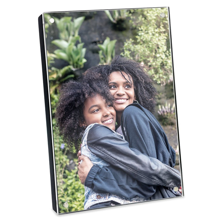 Isaac Jacobs Wood Acrylic Picture Frame, Magnetic Photo Frame with Easel, Made for Tabletop Display