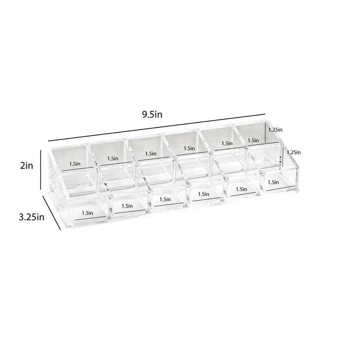 Isaac Jacobs Clear Acrylic Lipstick and Nail Polish Holder, Organizer for Makeup, Essential Oils, Storage Solution, Rack Display