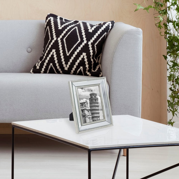 Isaac Jacobs Beveled Mirror Picture Frame - Classic Mirrored Frame with Slight Slanted Angle Made for Wall Décor Display, Photo Gallery and Wall Art