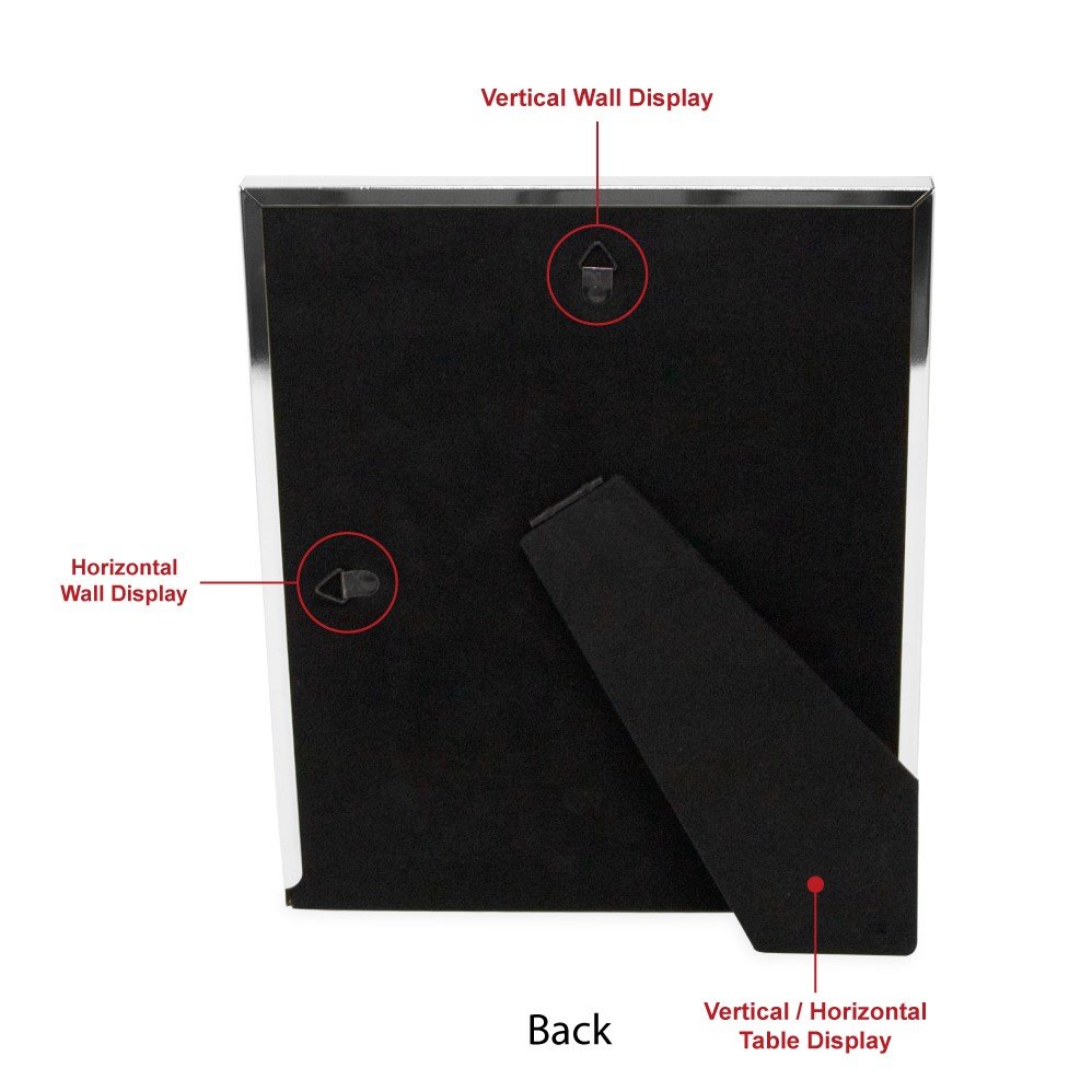 Isaac Jacobs Leather with Metal (Vertical &amp; Horizontal) Picture Frame, Shagreen Border w/ Black Fabric Easel, Wall-Mountable, Made For Tabletop, Photo Gallery
