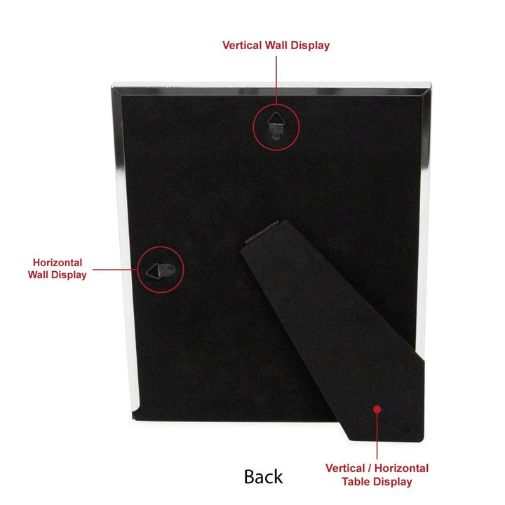 Isaac Jacobs Leather with Metal (Vertical &amp; Horizontal) Picture Frame, Shagreen Border w/ Black Fabric Easel, Wall-Mountable, Made For Tabletop, Photo Gallery