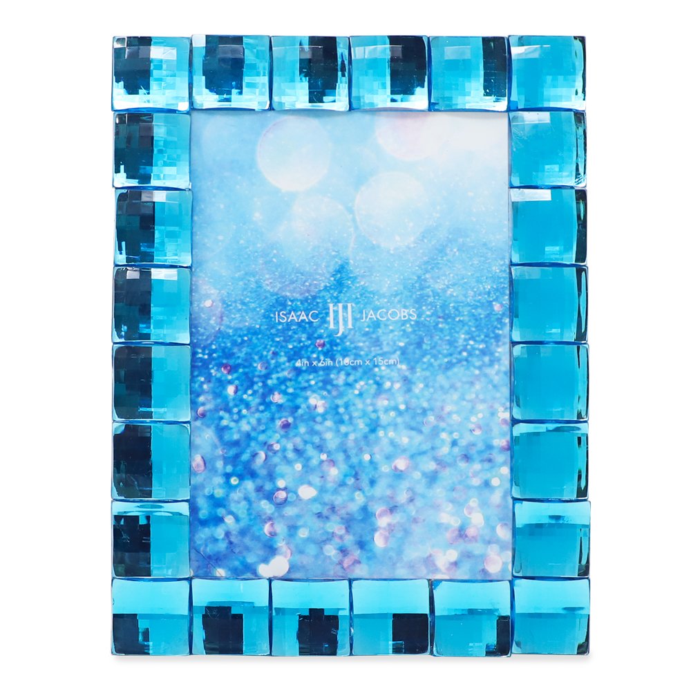 Isaac Jacobs Decorative Sparkling Jewel Picture Frame, Photo Display &amp; Home Décor