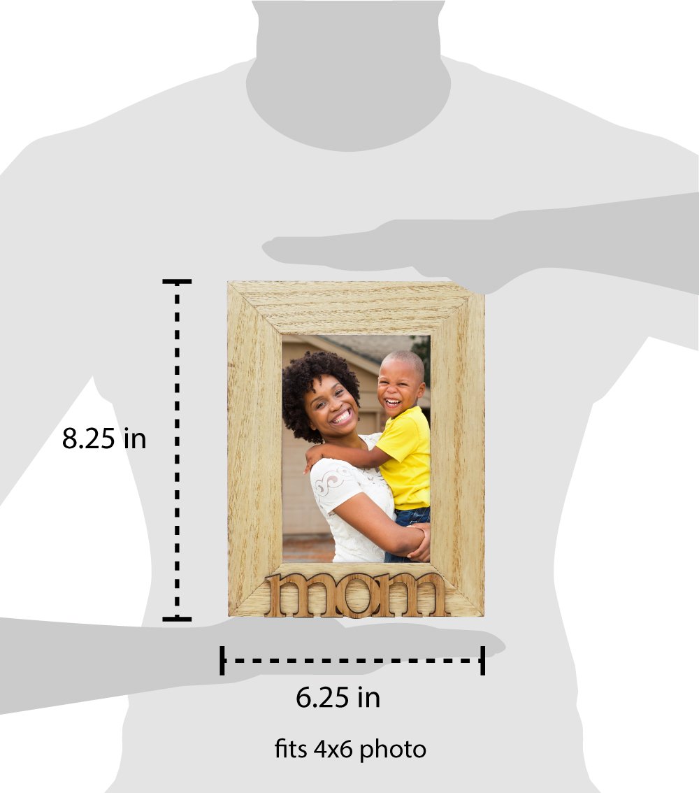 Isaac Jacobs Wood Sentiments Mom Picture Frame, 4x6 inch, Photo Gift for Mother, Family, Display on Tabletop, Desk
