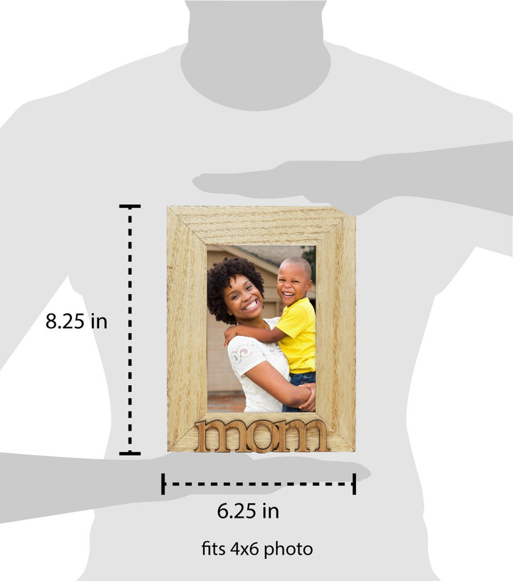 Isaac Jacobs Wood Sentiments Mom Picture Frame, 4x6 inch, Photo Gift for Mother, Family, Display on Tabletop, Desk