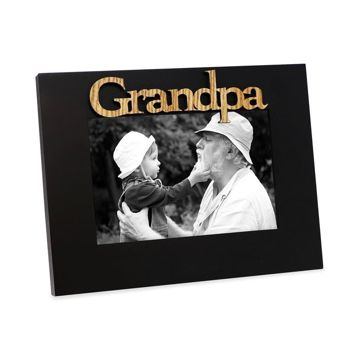 Isaac Jacobs Wood Sentiments Grandpa Picture Frame, Photo Gift for Grandfather, Papa, Family, Display on Tabletop, Desk