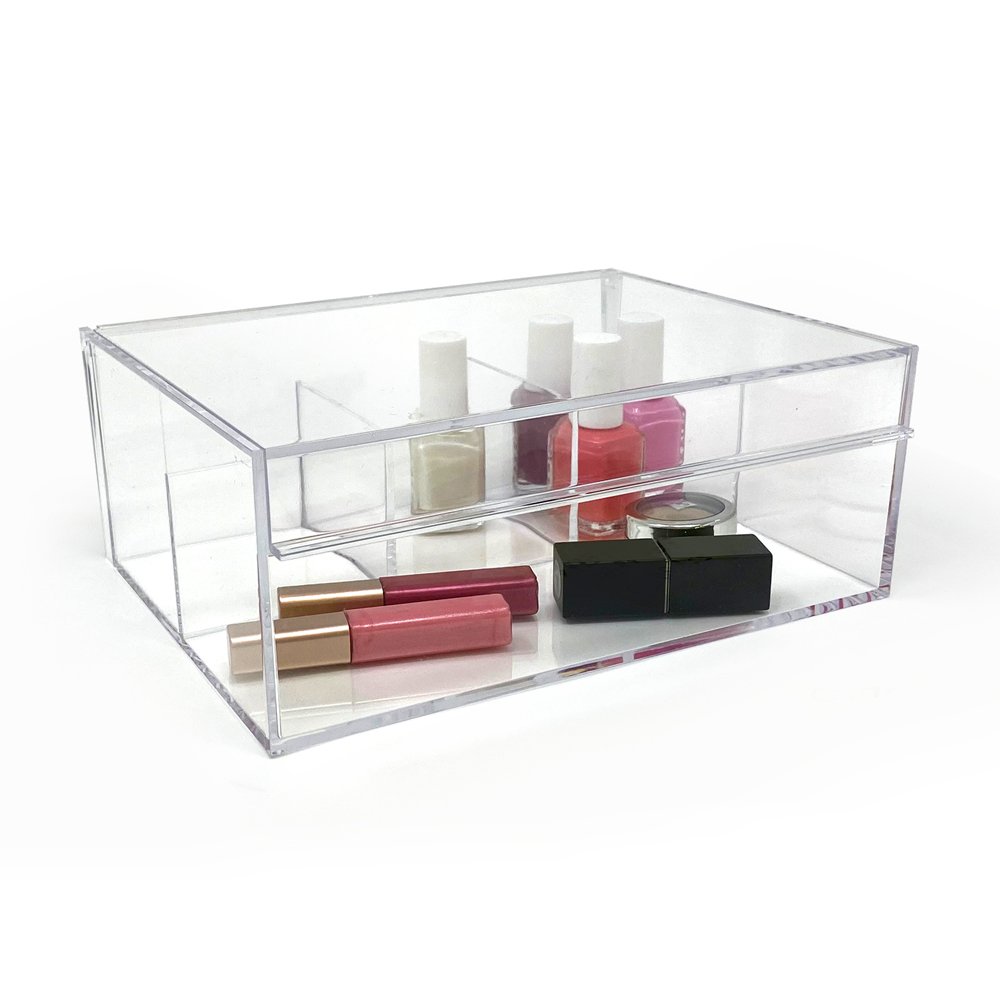 Isaac Jacobs 4-Compartment Clear Acrylic Organizer with Lid (6.7 L x –  Isaac Jacobs International