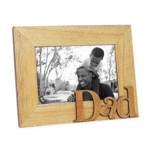 Isaac Jacobs Wood Sentiments Dad Picture Frame, Photo Gift for Father, Family, Display on Tabletop, Desk