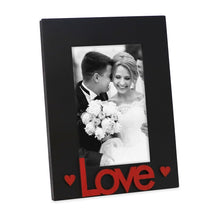 Isaac Jacobs Wood Sentiments “Love” Picture Frame, Photo Gift for Loved Ones, Family, Display on Tabletop, Desk