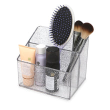 Isaac Jacobs Clear Acrylic Organizer, Remote Holder & Multi-Functional Makeup, Brush, Pen & Pencil Storage Solution, for The Home, Bathroom, Office, Child’s Desk