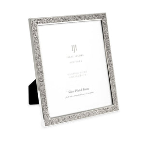 Isaac Jacobs Metal Glitter (Vertical & Horizontal) Picture Frame, with Black Fabric Easel, Wall-Mountable, Made for Tabletop, Counterspace, Shelf and Desk