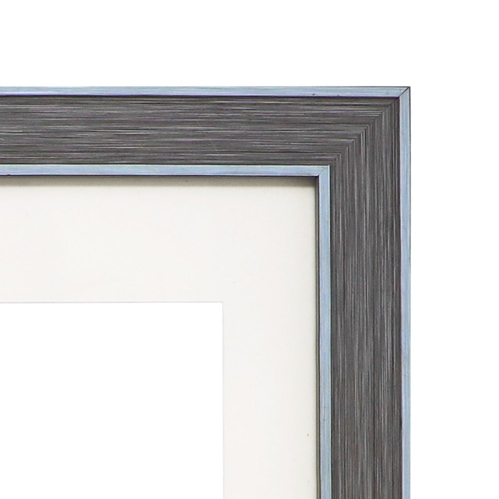Isaac Jacobs (Vertical &amp; Horizontal) Double Border Picture Frame w/ Black Fabric Easel, Wall-Mountable, Made for Tabletop &amp; Gallery, Home or Office