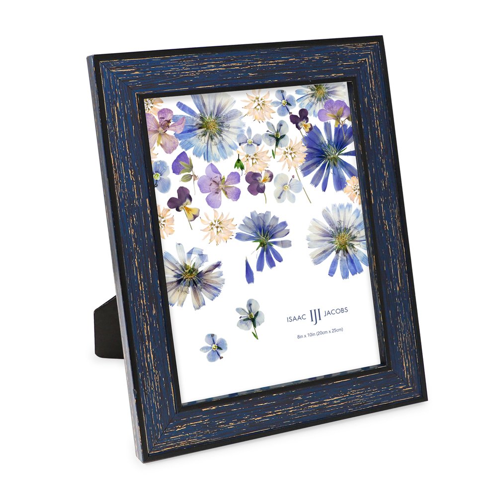 Isaac Jacobs (Vertical &amp; Horizontal) Double Border Picture Frame w/ Black Fabric Easel, Wall-Mountable, Made for Tabletop &amp; Gallery, Home or Office