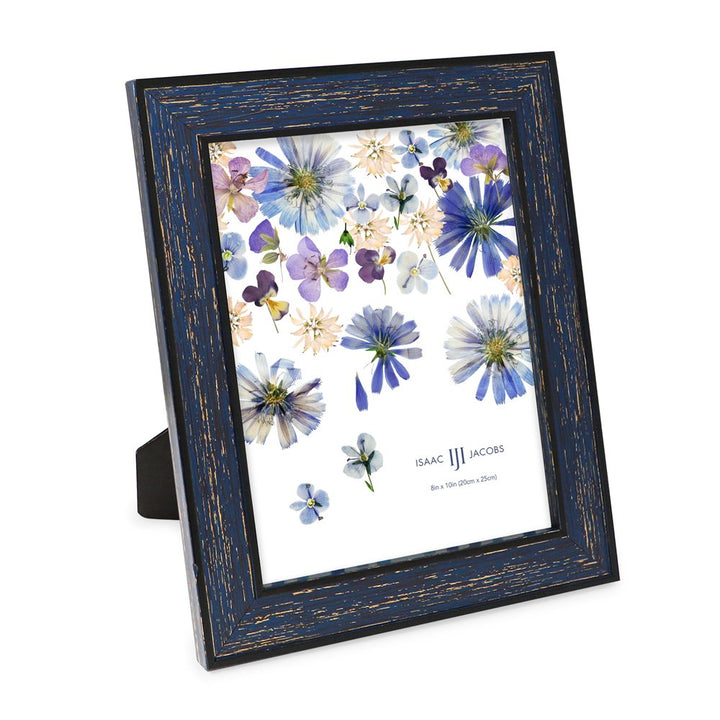 Isaac Jacobs (Vertical &amp; Horizontal) Double Border Picture Frame w/ Black Fabric Easel, Wall-Mountable, Made for Tabletop &amp; Gallery, Home or Office