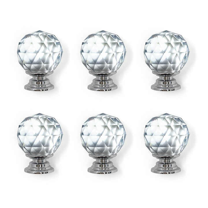 Isaac Jacobs Crystal Knobs Set, Cabinet Knobs with Screws, Drawer Pulls, Glass, for Dresser, Bathroom, Bedroom, Kitchen, Living Room &amp; More