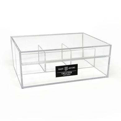 Isaac Jacobs 4-Compartment Clear Acrylic Organizer with Lid (6.7